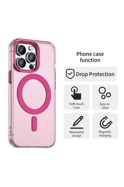 SKYDDAR INNOVATION Case for iPhone 14 Pro, CandyCase, Magsafe, sticker set, Pink