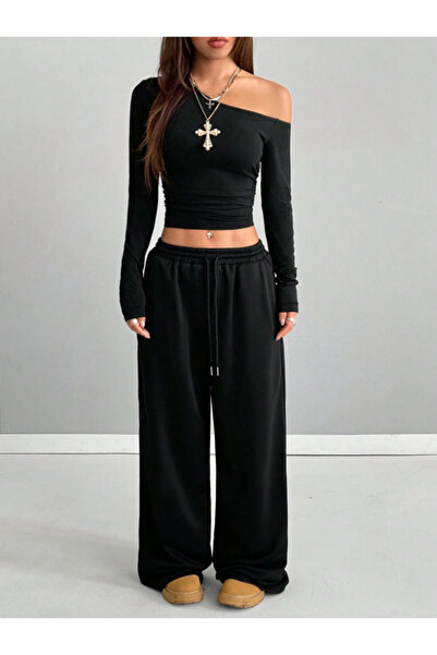 yx yustex sport بنطلون نسائي أسود مقاس كبير فضفاض وفضفاض من ALTI بنطلون رياضي...