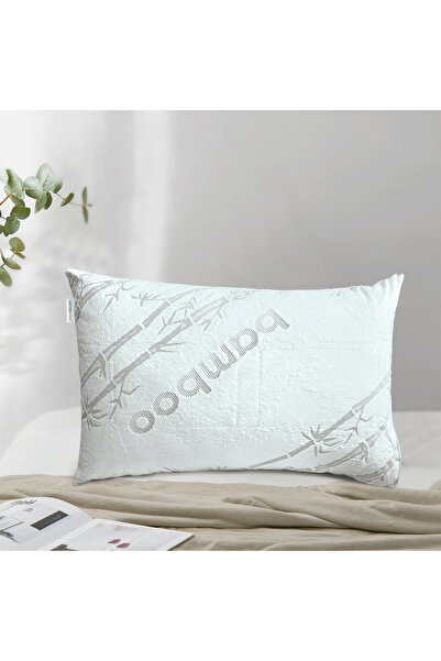 COTTON HOME واقي وسادة مقاوم للماء بنسبة 100% من قماش الخيزران، مقاس قياسي 50 × 75 سم، أبيض