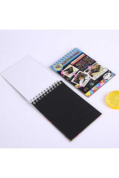 Flippy Caiet cu cărți de răzuit, răzuibil magic DIY, 12 coli, curcubeu, creion din lemn, multicolor