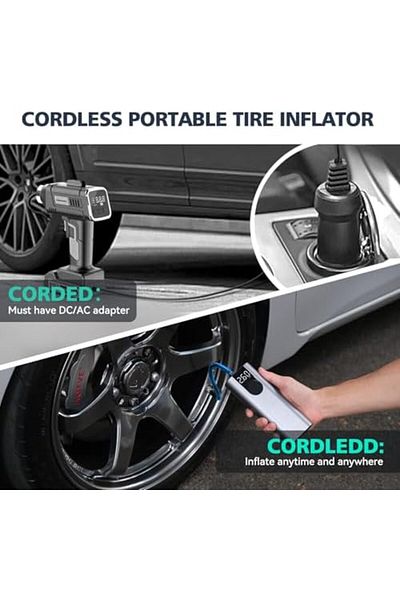 CYCPLUS Tire Inflator Portable Air Compressor, 150 PSI Cordless Air Pump with Digital LCD Screen