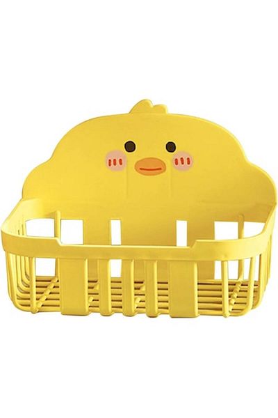 Camy Cutie de depozitare, Plastic, Suport de perete, Model de rață, 13x19x12 cm, Galben