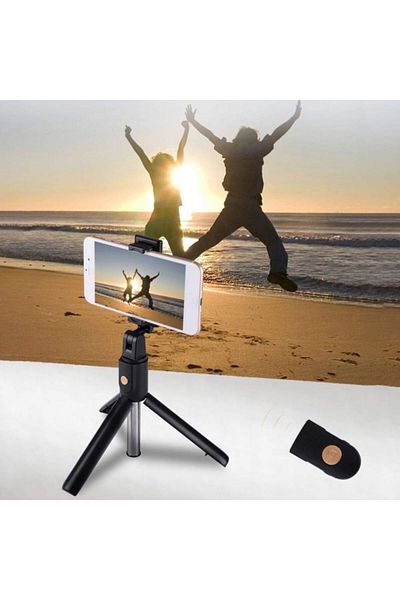 Generic K07 Integrated Tripod Wireless Selfie Stick for Smart Phone Black