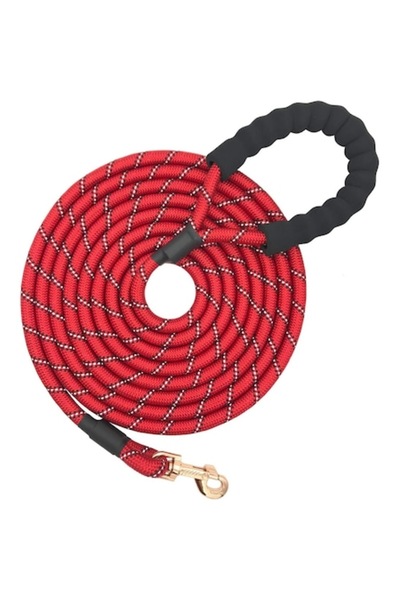 dalip Λουρί για εκπαίδευση σκύλων, τύπου σχοινί, μήκους 20μ., Κόκκινο