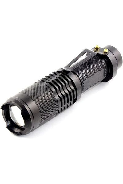 dalip Lanterna tactical CREE LED cu zoom optic pana la 300m, 3W, 220 lum, lumina rece, IPX4, 9.2cm lungime