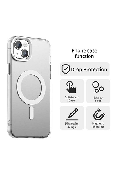 SKYDDAR INNOVATION Case for iPhone 15, CandyCase, Magsafe, sticker set, White