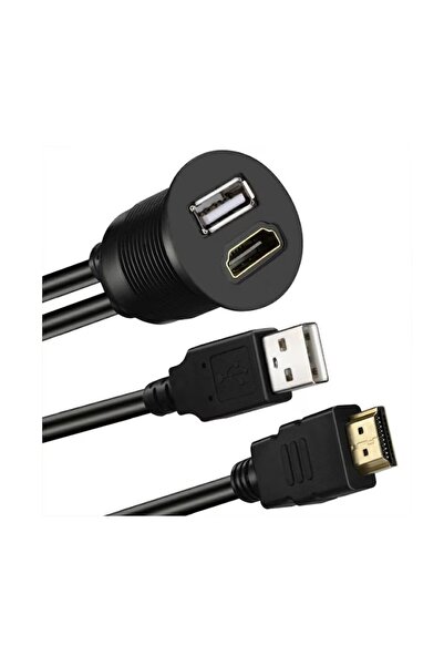 dalip Cablu prelungitor video USB A și HDMI mascul la USB A și HDMI femelă, capac de cauciuc, lungime 1 m