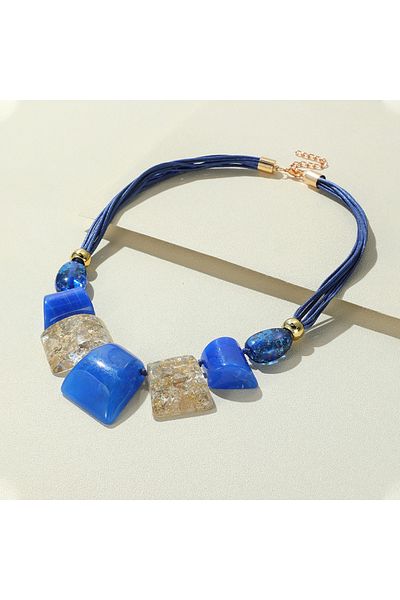Choice KN279-6 Trendy Chunky Big Beaded Pendant Necklaces for Women Colorful Rope Chain Necklace for Girls