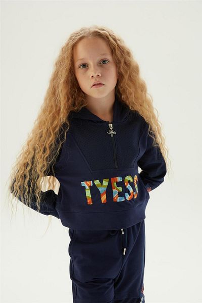 Tyess Girl Navy Blue Tracksuit Top