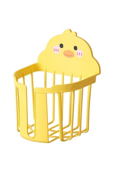 Camy Cutie de depozitare, Plastic, Suport de perete, Model rață, 17,5x13,5x12 cm, Galben