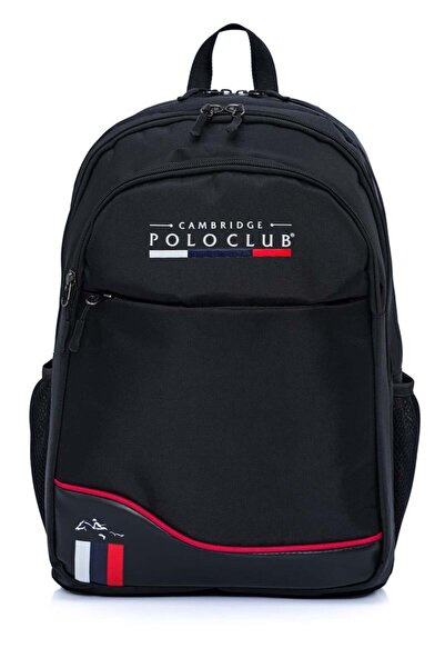 Cambridge Polo Club Unisex Stylish Multi-Eye Daily Backpack - School Bag Black