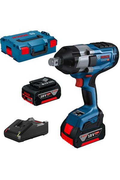 Bosch Surubelnita cu impact cu 2 acumulatori Li-Ion GDS 18V-1050 H, 5Ah, 1050Nm + L-Boxx