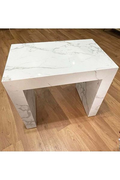 e-decor طاولة استقبال فاخرة بديلة للرخام 50x35x60 سم