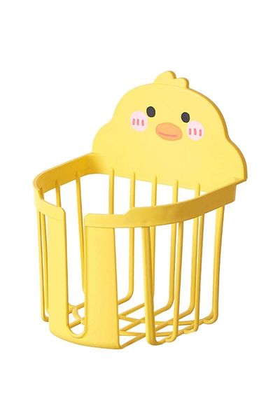 Camy Cutie de depozitare, Plastic, Suport de perete, Model rață, 17,5x13,5x12 cm, Galben