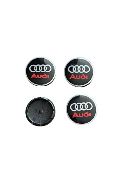 Audi Set 4 capace roți 56mm Negru Roșu compatibil/inlocuitor jantă aliaj