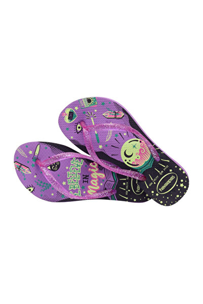 Havaianas Kids Slim Fashion Glow In The Dark Flip Flops - Purple