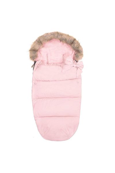 SERSIMO Baby winter bag for stroller, universal size, with hood, 90x45cm, pink