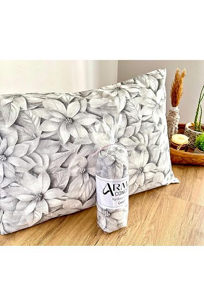 Arma Concept Double Flower Pattern Ranforce Fabric Fitted Elastic Sheet & 2 Pillowcases