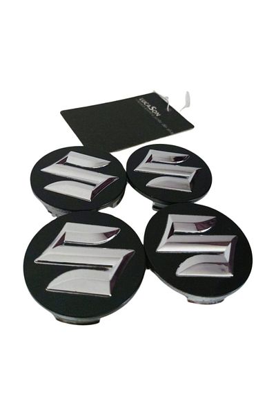 Suzuki Set 4 wheel caps black exterior: 54mm, interior: 51mm + LUCASON air freshener