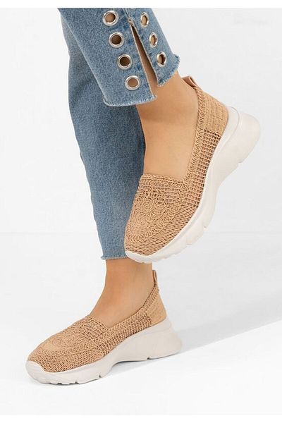 B T Shoes Willena khaki platform loafers