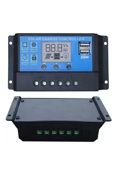 FOXMAG24 Regulator solar, FOXMAG24, PWM 10A, 12V/24V, 2 x USB și LCD, 115