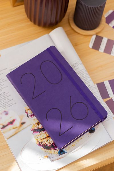 Matt Notebook 2026 Έτος 13x21 cm Ημερήσια Ατζέντα Μωβ