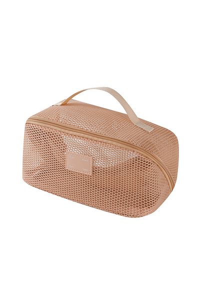 Choice7 khaki Makeup Organizer Female Toiletry Kit Bag Make Up Case Storage Pouch Vanity Storage, Cosmetic B