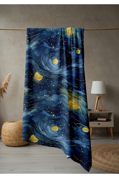 Doruklar Home Collection Modern Patterned Digital Printing Beach Sea Towel Peshtamal 80X160 cm Brs048