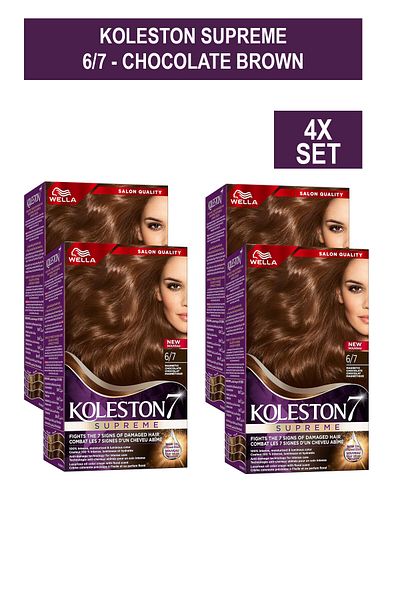 Wella Koleston Supreme KIT 6/7 - CHOCOLATE BROWN x4