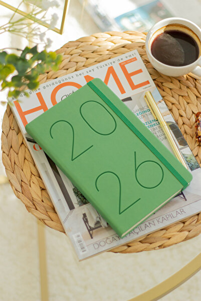Matt Notebook 2026 Yılı 13x21 cm Günlük Ajanda Yeşil