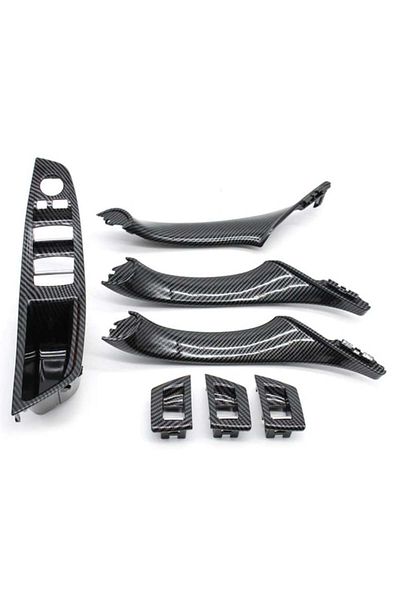 OEM Set 7 Manere Interior Usi Portiere Geamuri Dedicat BMW Seria 5 F10 F11, Negru Carbon