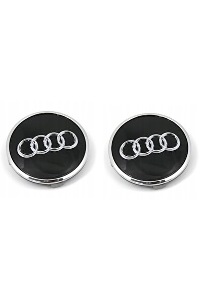 Audi Σετ 2 καπάκια 69 mm Μαύρο + Χρώμιο