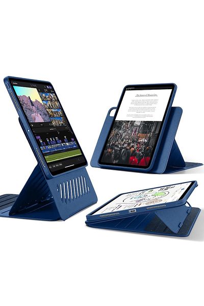 Terra Husa compatibila cu iPad Pro 13 2024, E9, Plastic, Blue