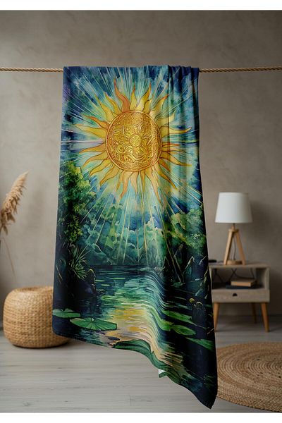 Doruklar Home Collection Modern Patterned Digital Printing Beach Sea Towel Peshtamal 80X160 cm Brs040