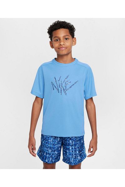 Nike Multi Dri-Fit Short Sleeves Logo Graphic T-Shirt - Blue Beyond
