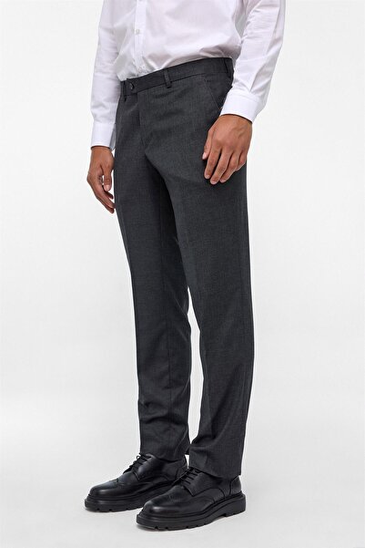 SÜVARİ Siyah Regular Armürlü Pantolon