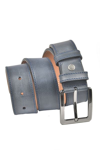 DeepSEA Men's Navy Blue Original Leather Belt 4 cm Width Custom Made Genuine Leather Sports Belt 2502650