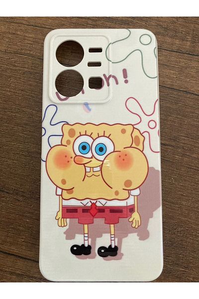 Newon حافظة هاتف Vivo Y35 SpongeBob مطبوعة من الداخل من السيليكون الفاخر