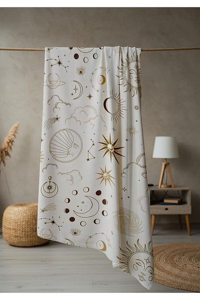Doruklar Home Collection Modern Patterned Digital Printing Beach Sea Towel Peshtamal 80X160 cm Brs038