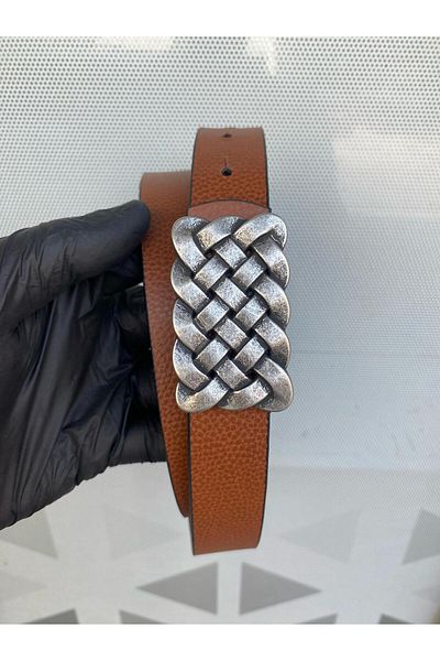 Kemerix Women's Faux Leather Buckle Belt