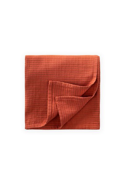 Cigit Natural Blanket 90X100Cm Rust Pinstripe