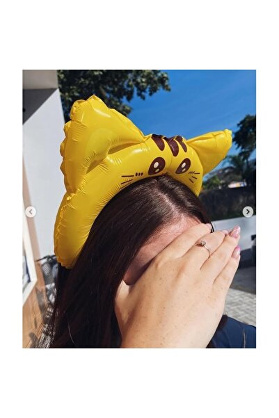 Terra Balon metalizat - Coroană cu urechi de pisică, galben