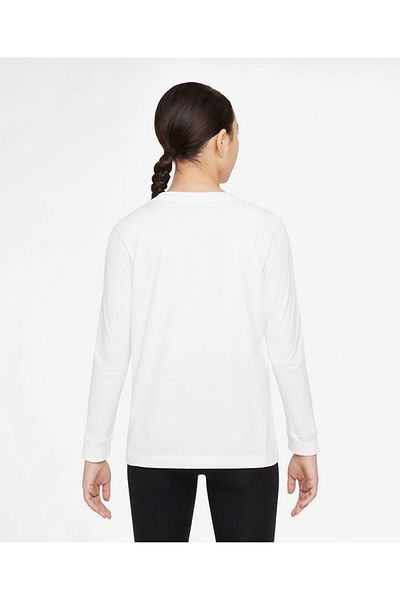 Nike 100% Cotton Futura Logo Embroidered Full Sleeves T-Shirt - White