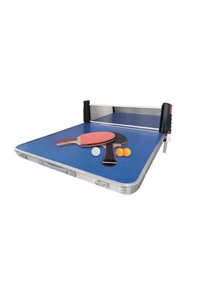 Welora Set Ping Pong cu Fileu Pliabil, pentru 2 Jucatori, 6 piese, negru/rosu