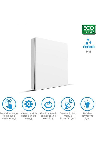 Rovo Intrerupator Wifi Kinetic ES2154, 1 canal, IP67, RF 433MHz, cu revenire