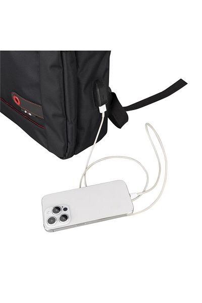 PLM Lucca-Usb-15.6 Black Notebook Backpack