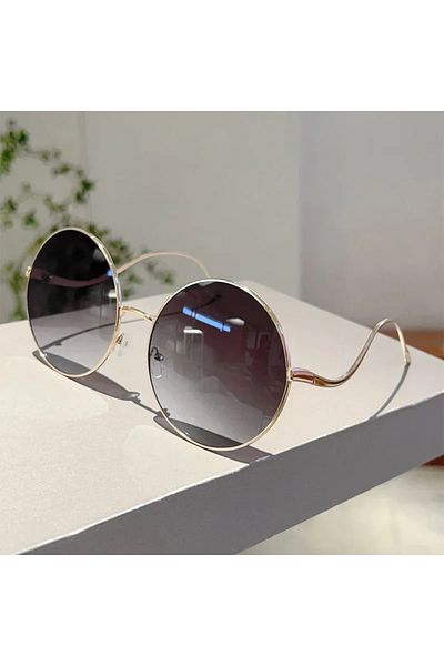 Choice gradient grey golden GM LUMIAS Oversized Round Sunglasses Women New Fashion Vintage Gradient Shades