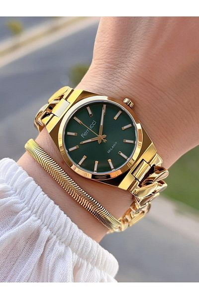Ferrucci Steel Cord 2 Years Warranty 3 Atm Water Resistant Women Wrist Watch+Bracelet Bfc.03588.05