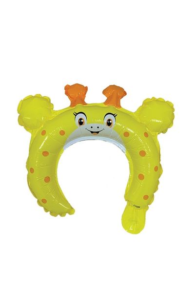 Terra Metallic Foil Balloon, Crown with Ears, Giraffe Design, 28 x 31 cm, Yellow