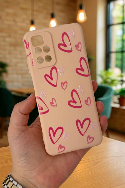 Vip Case حافظة لهاتف Xiaomi Redmi 10 2022 من السيليكون الممتص للصدمات منقوشة على شكل قلب وردي277